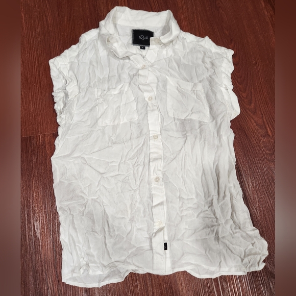 Rails White Collared Short Sleeve Button Down Shirt - Picture 1 of 5